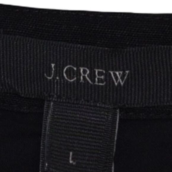 NWT J. Crew Linen Cotton Wrap Dress Black Belted Sweet V Neck Sz L Minimalist - Picture 6 of 9